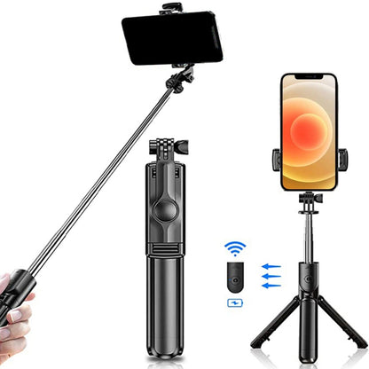 Wireless Selfie Stick - Ultra-Portable with Built-in Fill Light & Remote Control - Perfect for Travel and Smartphone Snapping