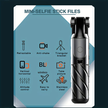 Mini Selfie Stick, Live Broadcast Tripod, Convenient Foldable Bracket, Lighter and Smaller with Wireless Remote Control, Anti-slip and Anti-shake Bracket