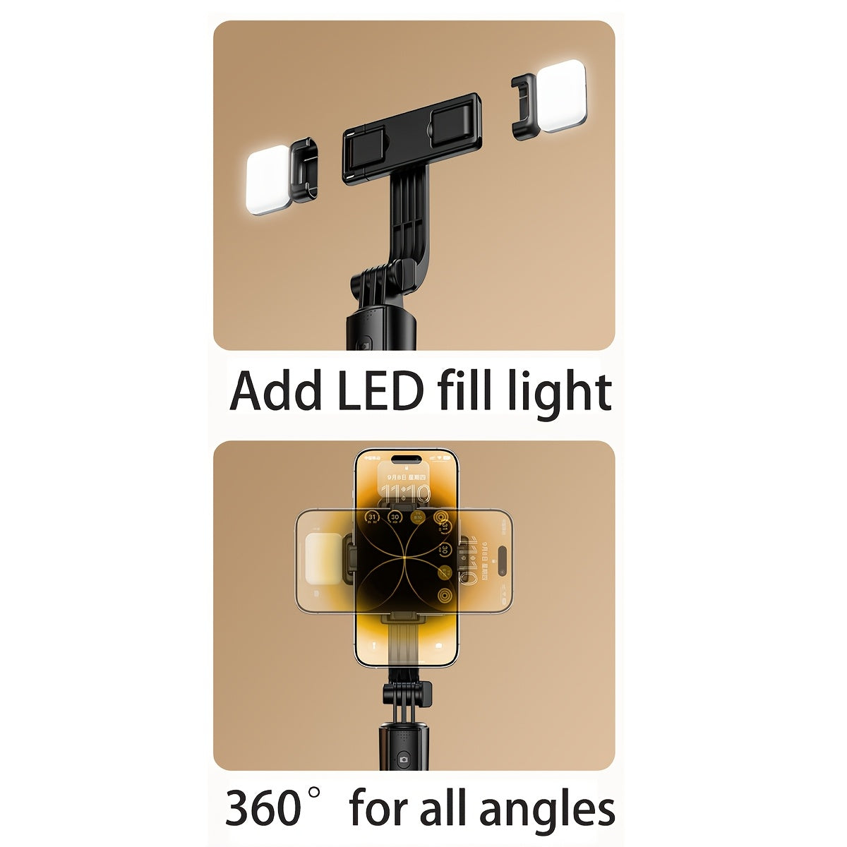 1700mm Extendable Selfie Stick Tripod - Wireless, Foldable & Stable for Smartphone Live Shooting