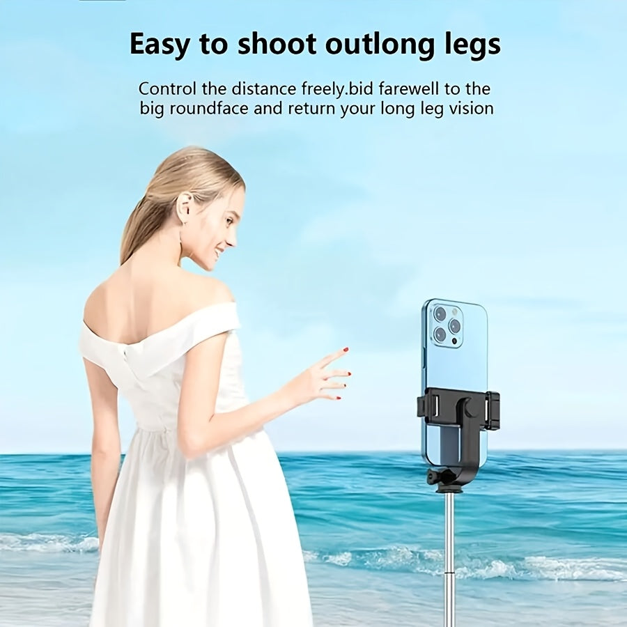 1700mm Extendable Selfie Stick Tripod - Wireless, Foldable & Stable for Smartphone Live Shooting