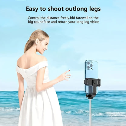 1700mm Extendable Selfie Stick Tripod - Wireless, Foldable & Stable for Smartphone Live Shooting