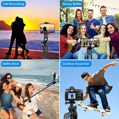 Universal 360° Selfie Stick Tripod with Anti-Shake & Phone Holder for Stable Shooting