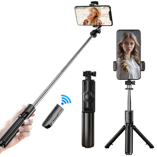 1pc Wireless Remote Control Selfie Stick Mobile Phone Holder Tripod, Retractable Integrated Multi-Size Length, Smartphone Tripod with Wireless Remote Control, Can Rotate 360°, Essential for Traveling and Taking Pictures