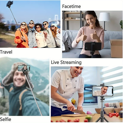 Selfie Stick Tripod With Detachable Wireless Remote 4 In 1 Extendable Portable Selfie Stick