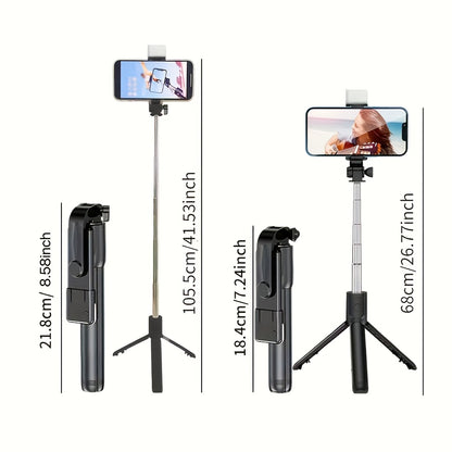 360° Rotating Selfie Stick Tripod w/ Wireless Remote – Extendable Phone Stand