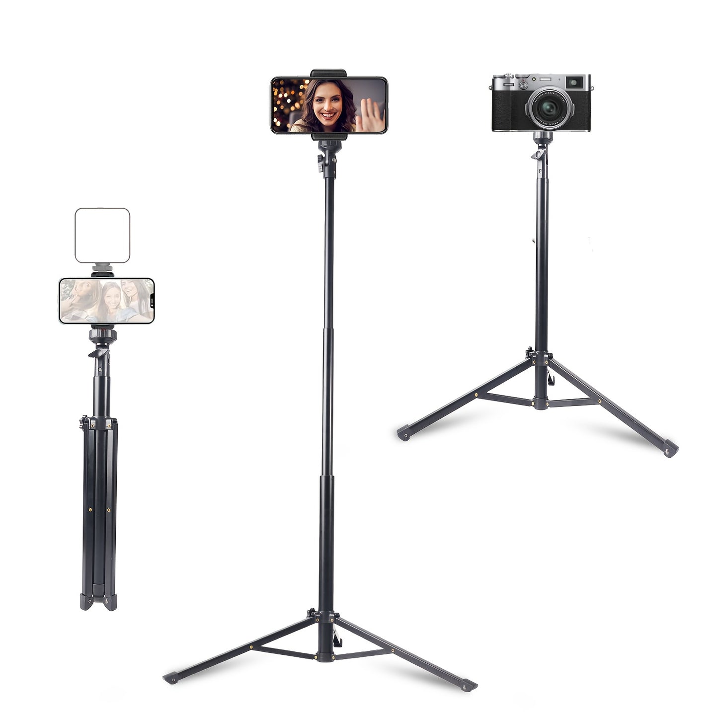 [Flexible Tripod] 57" Flexible Phone Tripod Stand | Adjustable Gooseneck, Wireless Remote & Holder