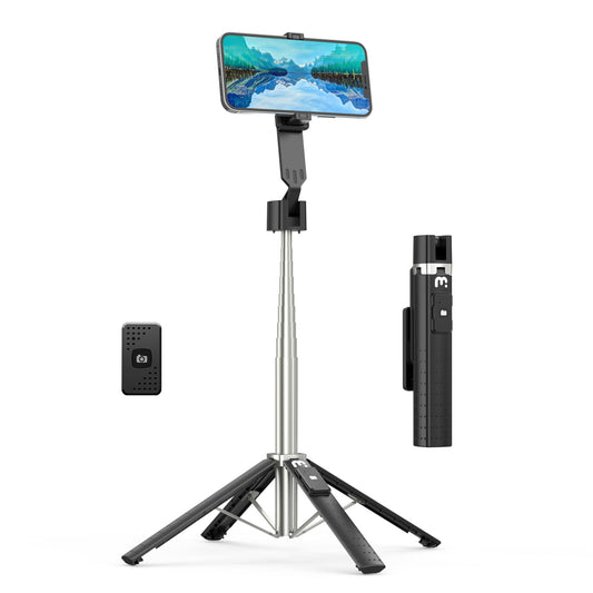 Selfie Stick LED Selfie Light with Stand, 8" LED Selfie Rectangular Light for Makeup / Live Stream, Dimmable LED Light with Tripod, Phone Holder & Wireless Remote Shutter