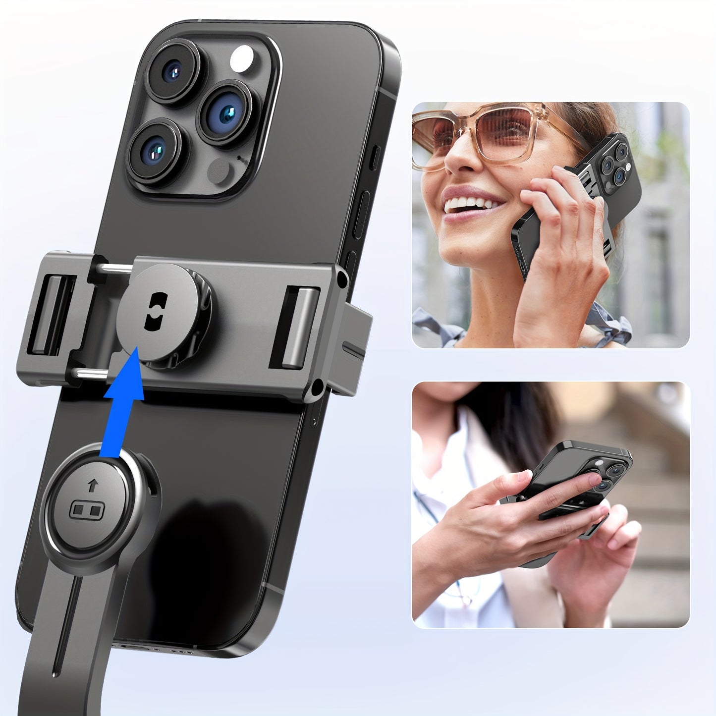 Stainless Steel Wireless Selfie Stick Tripod - Battery-Powered, 360° Rotation, Extendable Phone Stand