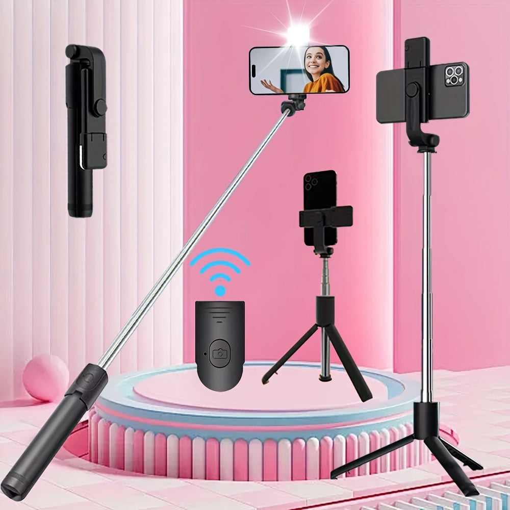 360° Rotating Selfie Stick Tripod w/ Wireless Remote – Extendable Phone Stand